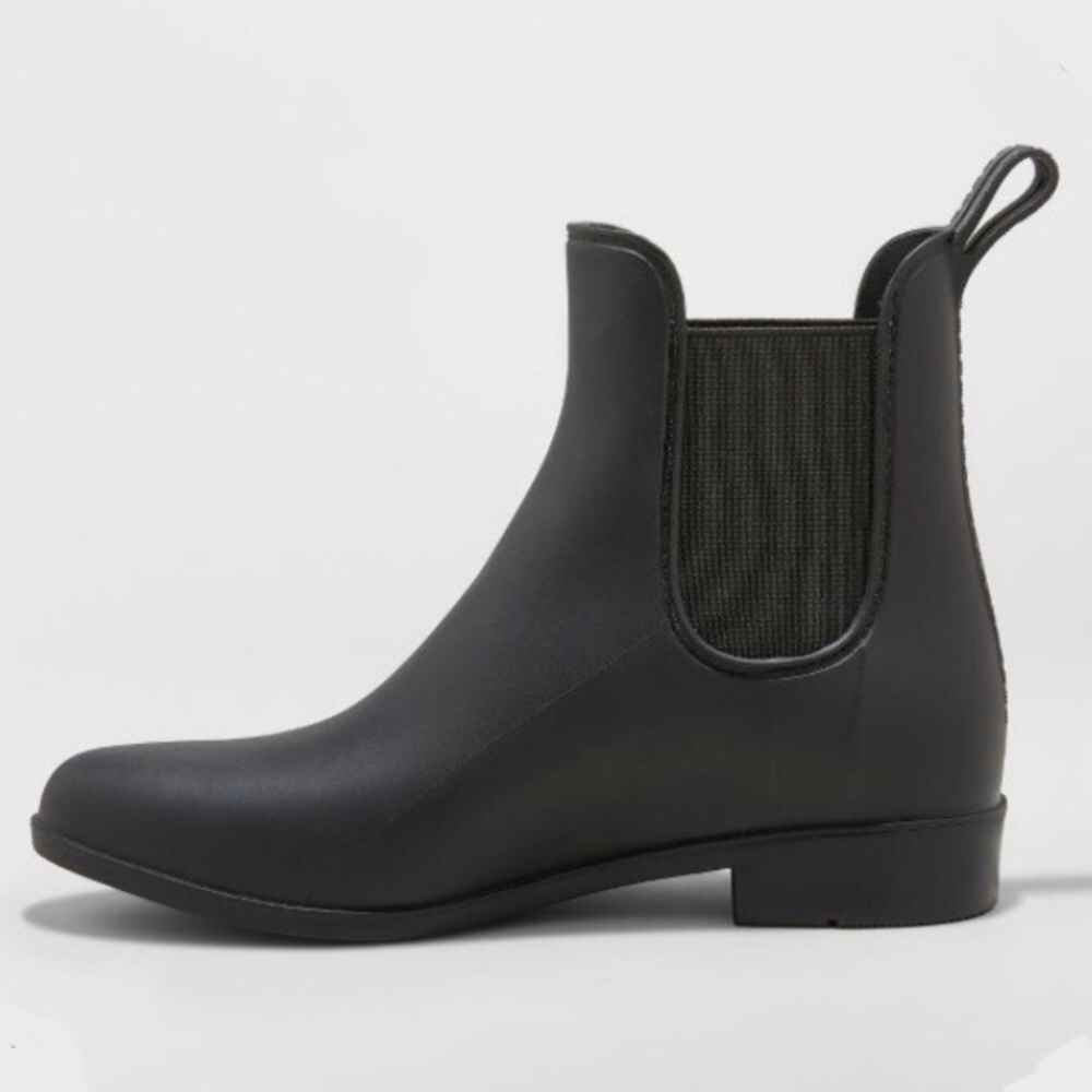Women's A New Day Black Chelsea Rain Boots, NWT - Picture 2 of 5